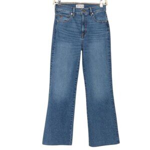 NEW Etica Denim Anya High Rise Modern Flare Jeans Northport Size 32 Raw Hem